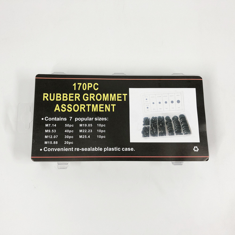 Kit de Grommet de borracha preta de tamanho personalizado com excelentes propriedades químicas e físicas