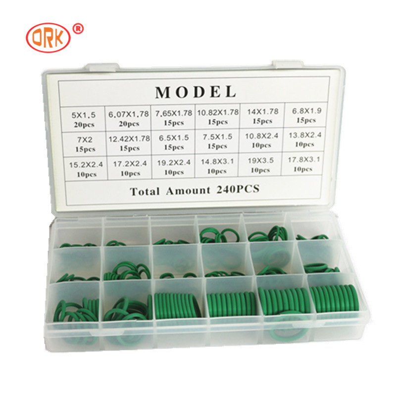 240pcs Green NBR Car Air Conditioner O-Ring kits 16 tamanhos para vários tamanhos selos